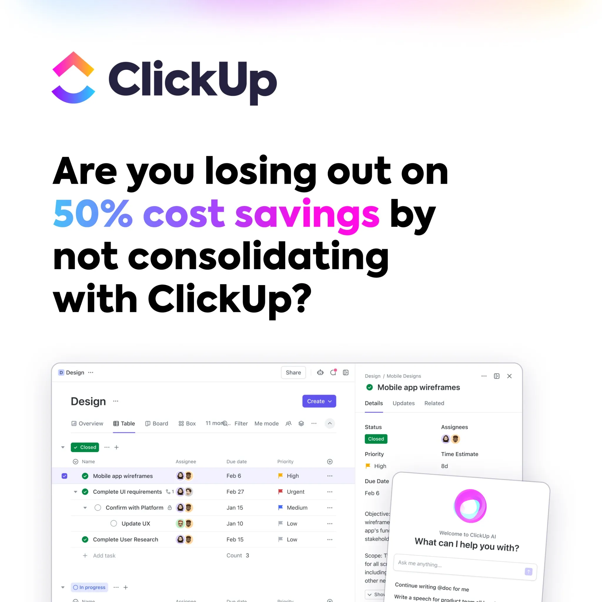 ClickUp ad creative