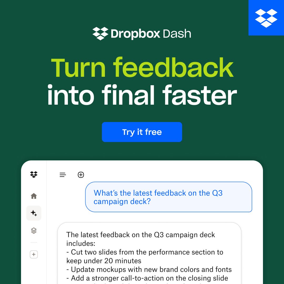 Dropbox Dash ad creative