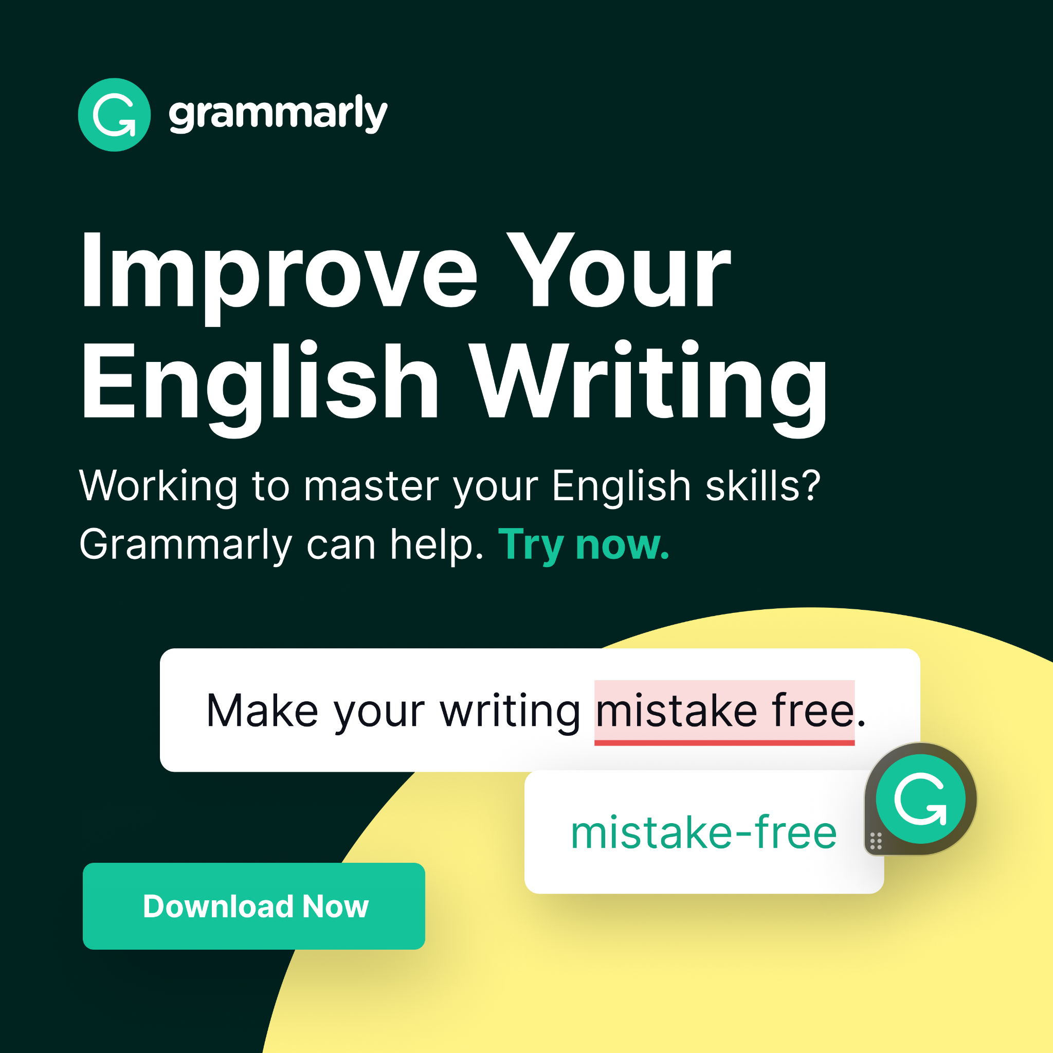 Grammarly ad creative