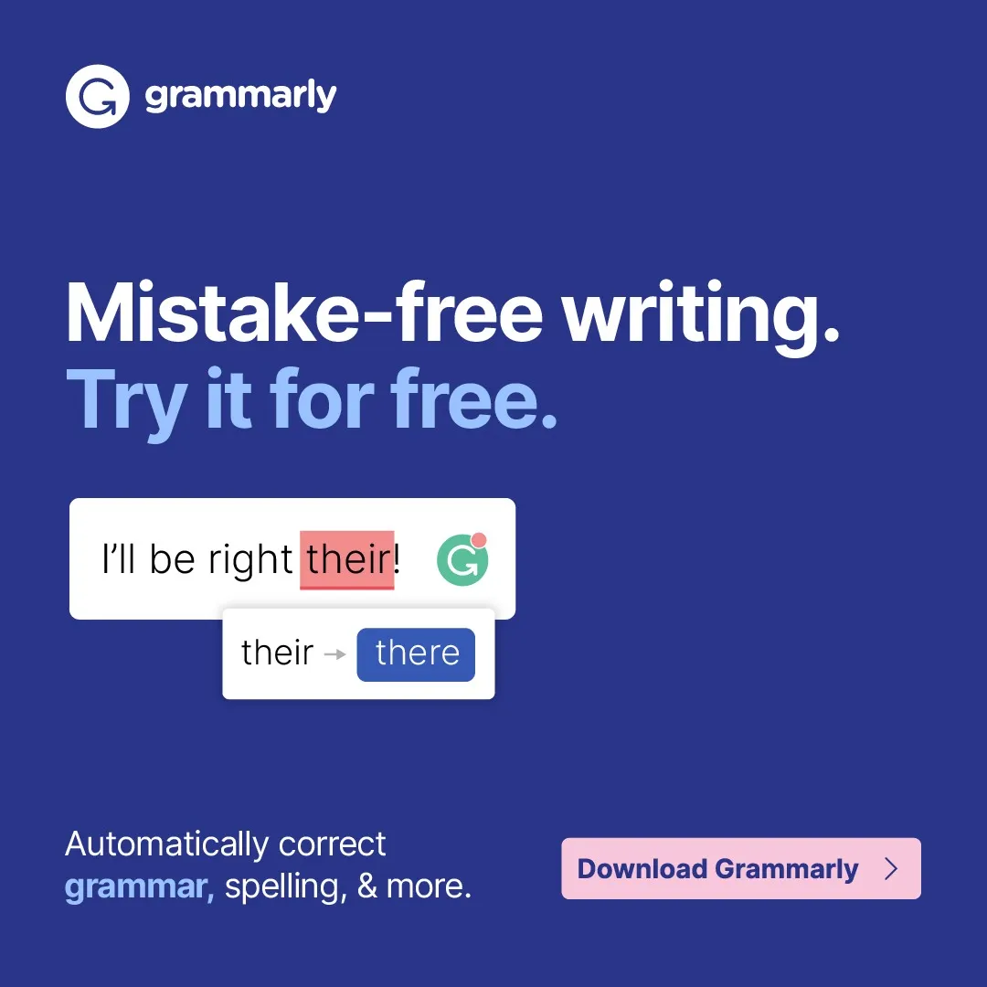 Grammarly ad creative