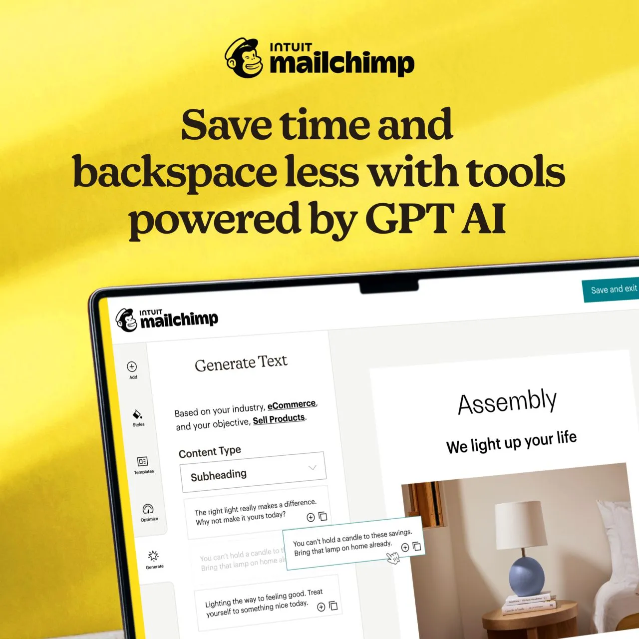 Intuit Mailchimp ad creative